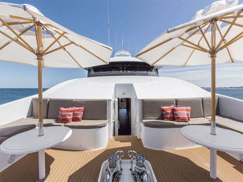 OCEAN DREAM luxury boat charters front deck